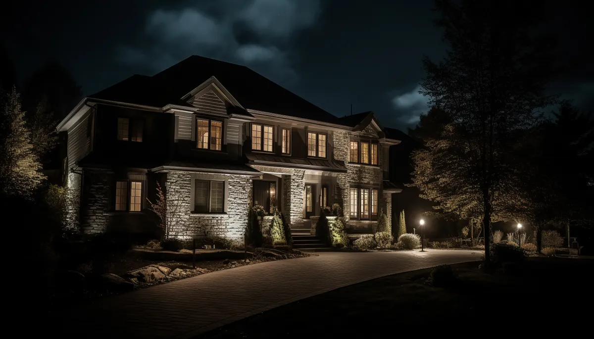 Professional landscape lighting installation